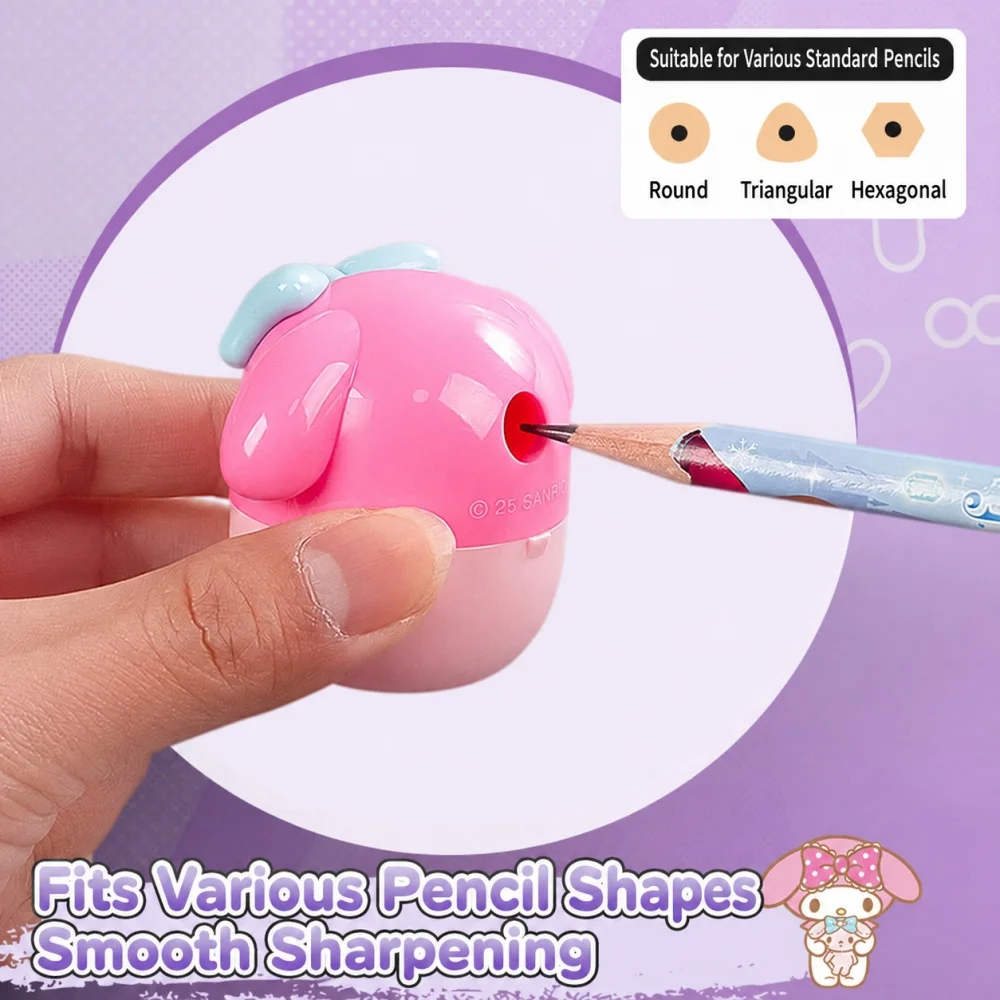 Genuine Sanrio Hello Kitty Kuromi Melody Sculpted Pencil Sharpener Character Goods Stationery for School Study Desk Writing Gift