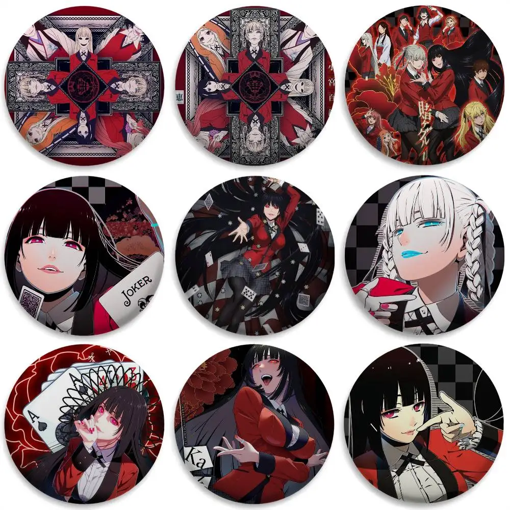 

K-Kakegurui CompulsiveS Badges Round Exquisite Badge Brooches Creative Pins For Clothes Hat Backpack Gift Accessories