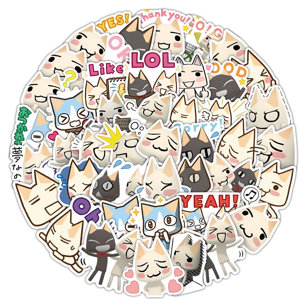 

50PCS Cartoon Cute Inoue toro Stickers Kawaii Funny Kitten Waterproof Doodle Kids Toy Gifts for Scrapbook Phone Case Guitar