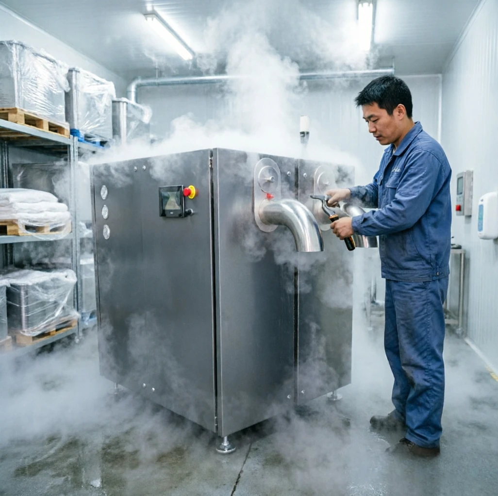 Dry Ice Pellet Making Machine Push Wheel Mobile Design Simple Operation Small Factory Dry Ice Particle Manufacturing Equipment