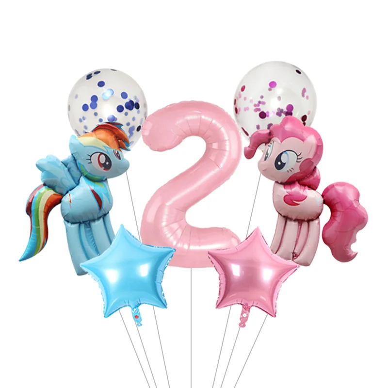 My Little Pony Flower  Balloon Garland Arch Kit Globos Colorful Latex Balloons Girls Birthday Baby Shower Photo Backdrop Party