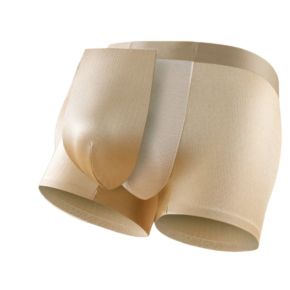 

Men Comfortable Seamless Thin Mercerized Ice Silk Boxers Shorts Underwear Sports Fashion Man Bulge Pouch Boxer Trunks