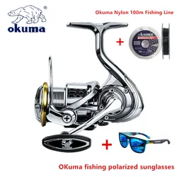 Okuma All Metal Fishing Reel 15KG12+1BB Power Rotating Wheel Fishing Reel Shallow Spool Suitable for All Water Areas1000-5000