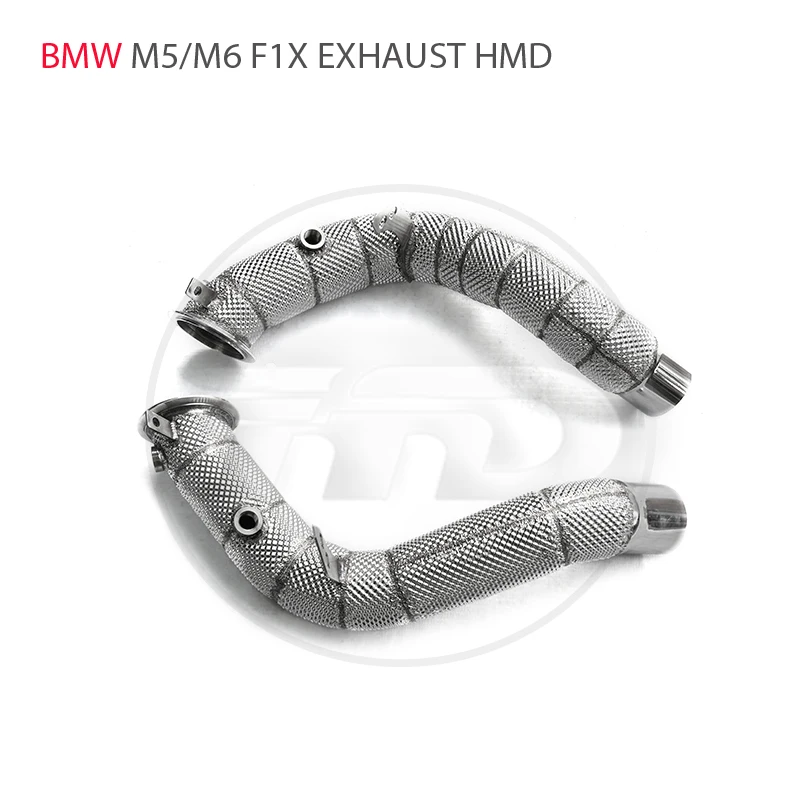 HMD Exhaust System High Flow Performance Downpipe for BMW M5 M6 F10 F12 F13 4.4T Catless  Test Pipe