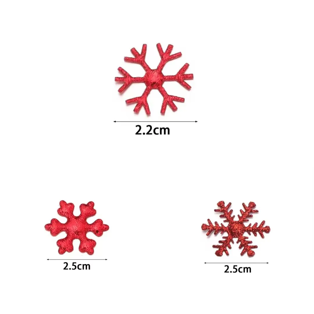 50/100 Stück Weihnachts-Schneeflocken-Konfetti, Vlies-Applikationen, Weihnachtsbaum-Ornamente, DIY-Dekoration für Zuhause, Weihnachtsfeier, Kuchendekoration – Detail 1