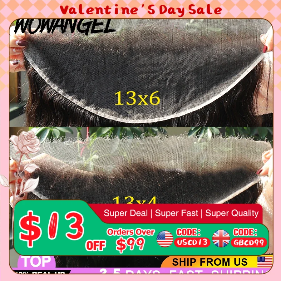 Wow Angel Body Wave 13x4/13x6 HD Lace Full Frontal Human Hair Melt Skins Invisible HD Tranparent Lace Frontal Only Virgin Hair