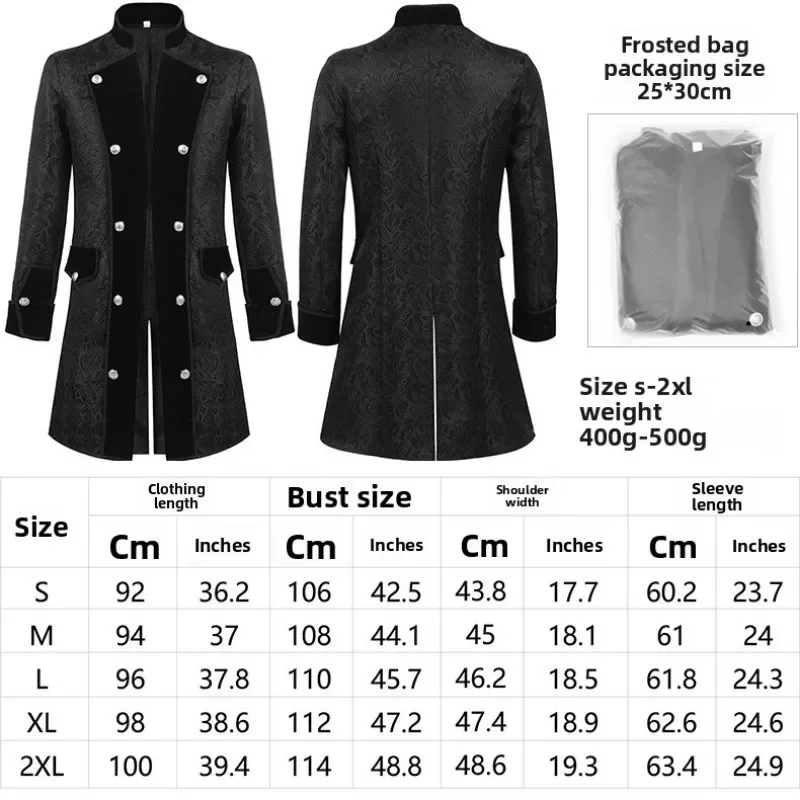 الربيع والخريف جديد أزياء القرون الوسطى الإسبانية الرجال بلون الجاكار أداء الملابس سترة مهرجان اللعب ازياء