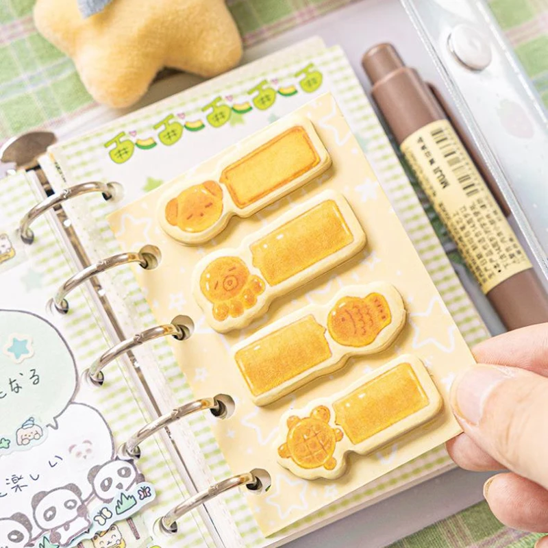 2Pcs Cute Cartoon Baking House Series Message Note Creative Special-shaped Sticky Note Self Adhesive Index Stickers Gifts