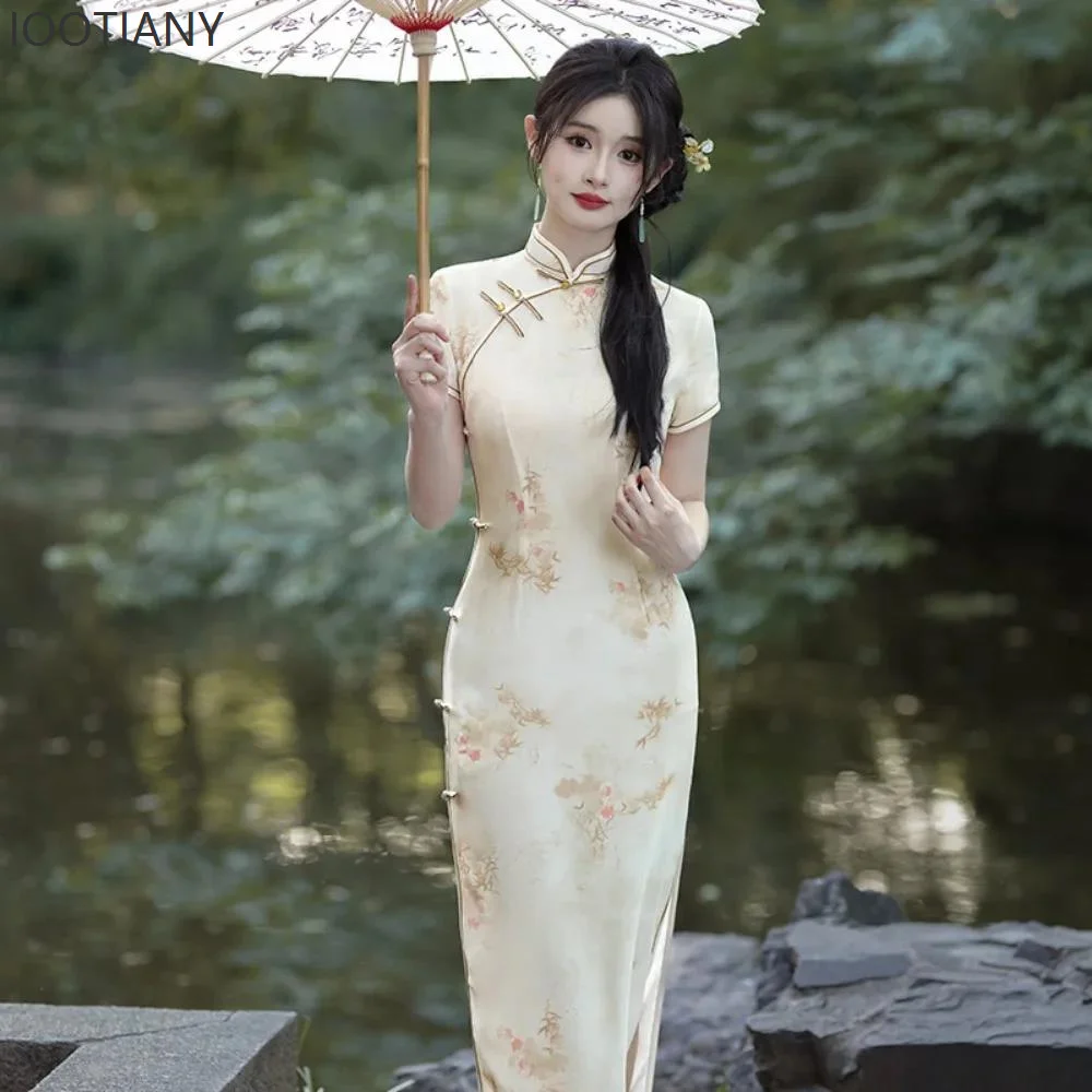 Chinese traditional dress cheongsam Chinese cheongsam ethnic style fashion elegant dress retro women's slim dress clothing new