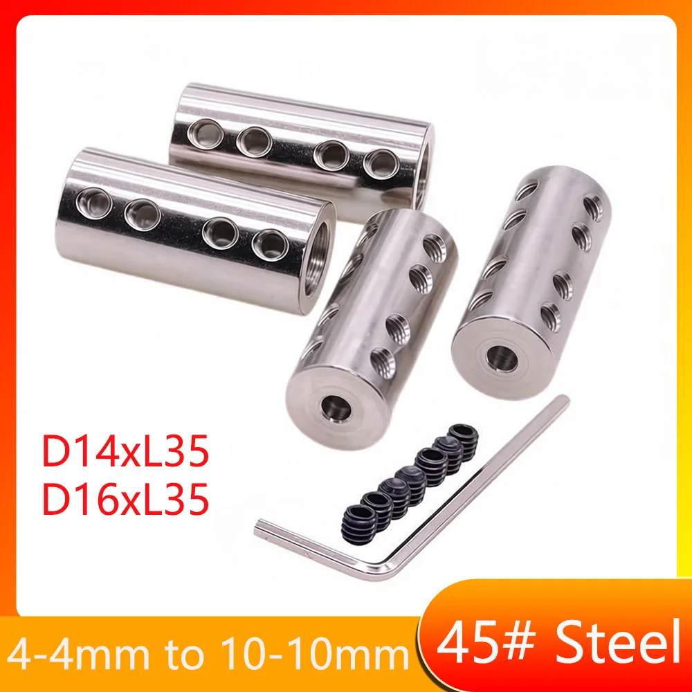 1pcs 4/5/6/6.35/7/8/10mm Steel High-torque Extended Rigid Coupling Motor Model Variable Transmission Adapter Shaft Connector