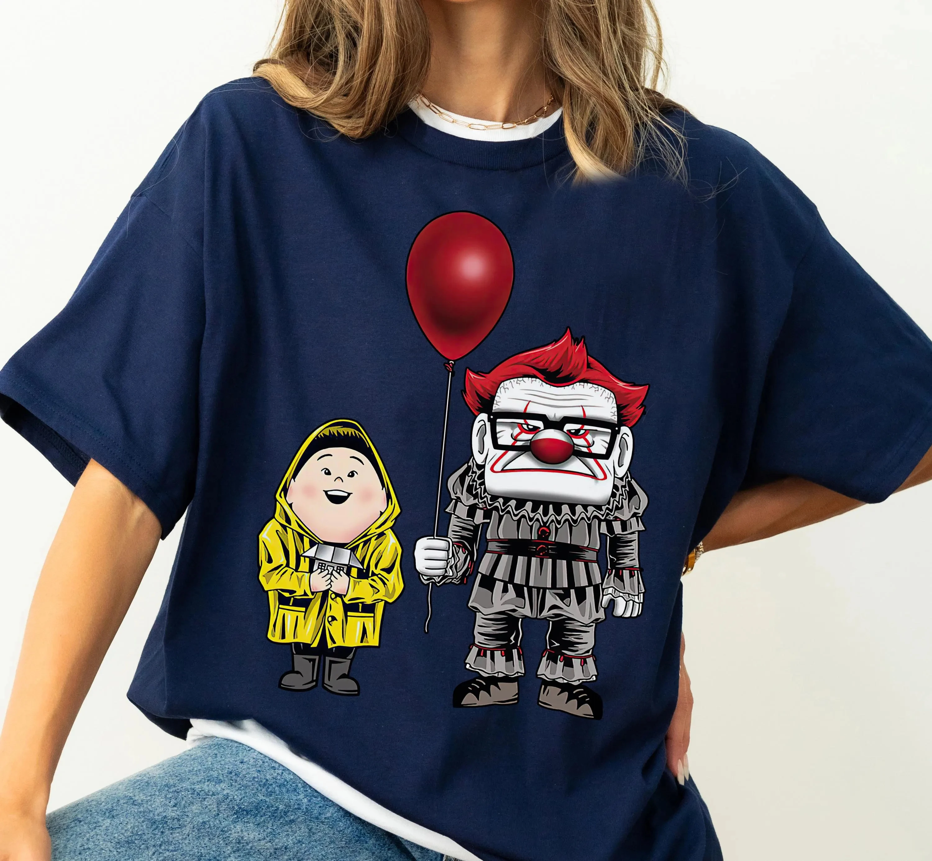 ديزني/بيكسار كارل فريريكسن/رسيل شخصية الرعب Pennywise هالوين تي شيرت ديزني لاند هالوين حفلة الأسرة القمصان