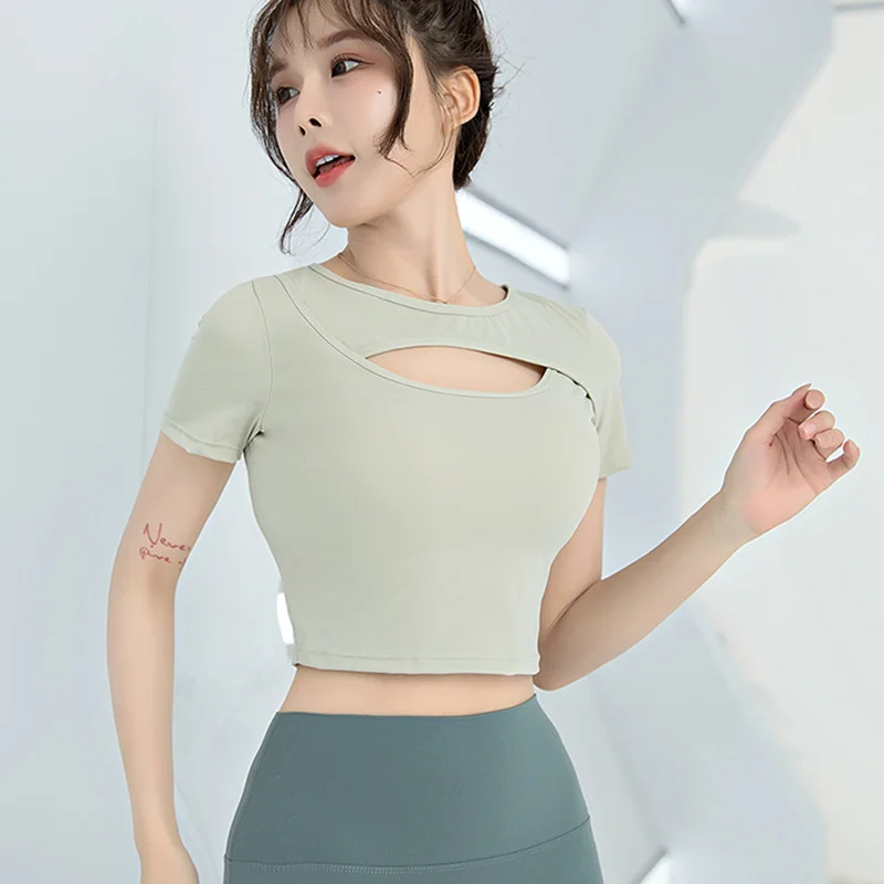 

Women's Short-Sleeved Yoga Top 2025 New Sexy Pilates Training Running Tight-Fitting Slimming Sportswear