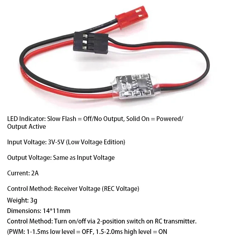 2A 20A 30A PWM Electronic Switch Module with JST Connector DC 3-30V RC Control Switch for Arduino Drone FPV LED Motor Pump DIY