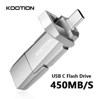 KOOTION U54 Pendrive USB C Flash Drive 256GB 512GB 450MB/s USB 3.2 Gen2x2 Dual Drive USB & Type C Pendrive for iPhone16 Computer