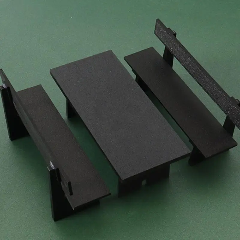 1 pezzo di casa delle bambole in miniatura tavolo nero e sedia mobili modello scena decorazione oggetti di scena accessori per casa delle bambole