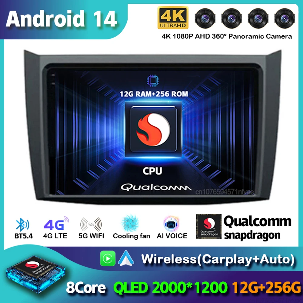 

Автомобильная Беспроводная Автомагнитола Carplay Android 14 для Lifan 620EV 650EV 2015-2019, мультимедийный видеоплеер, GPS-навигация, стерео аудио