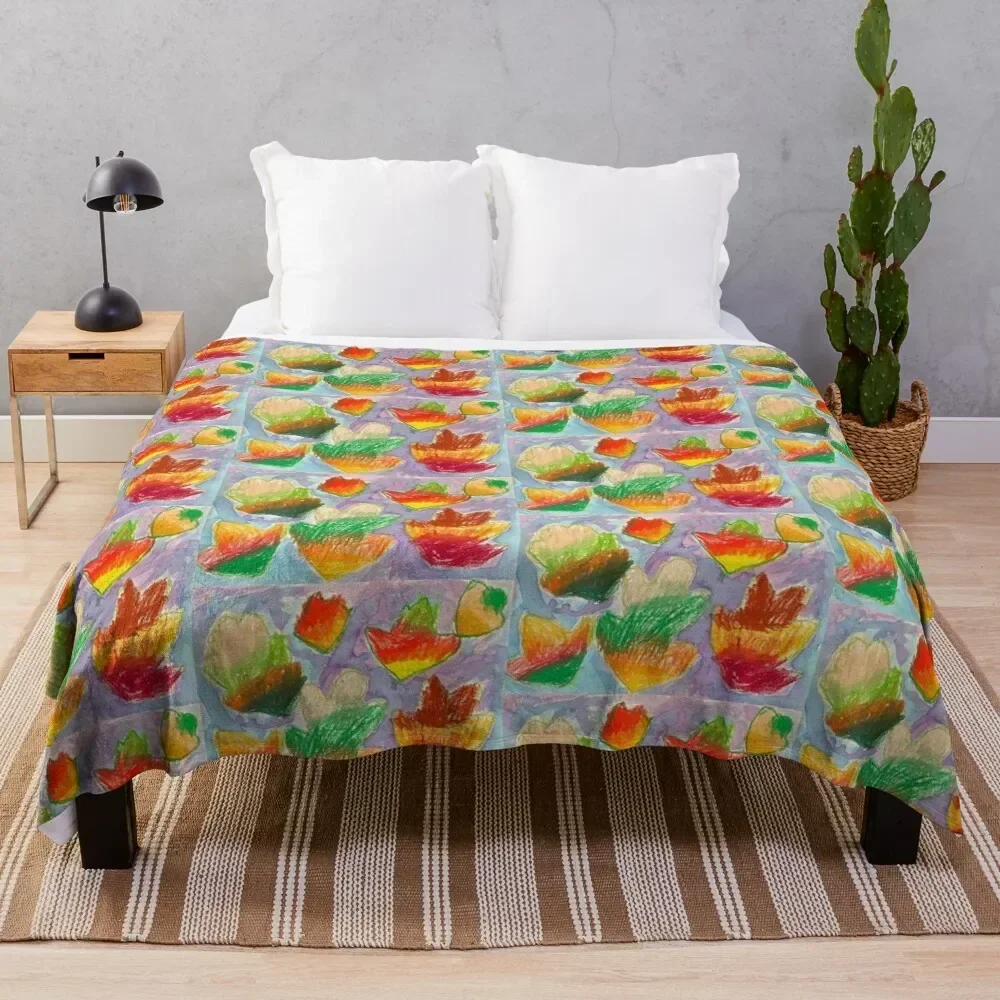 

Fall Leaves Throw Blanket Warm Accent Blanket for Living Room Decoration