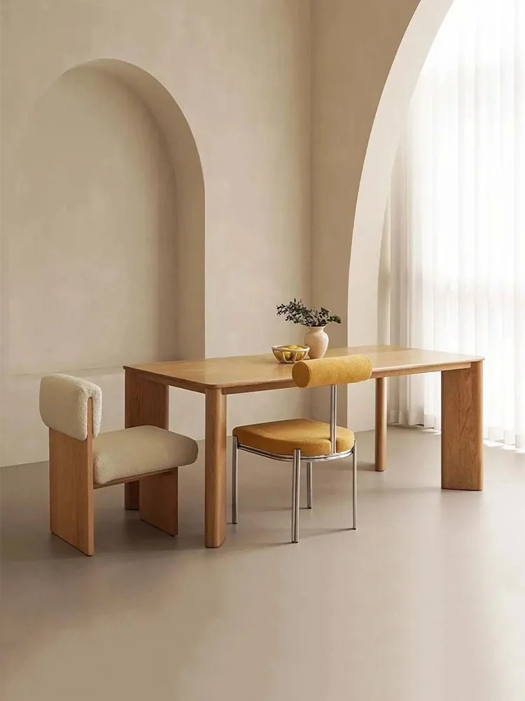 

Solid wood dining table, modern simplicity, log square large board table