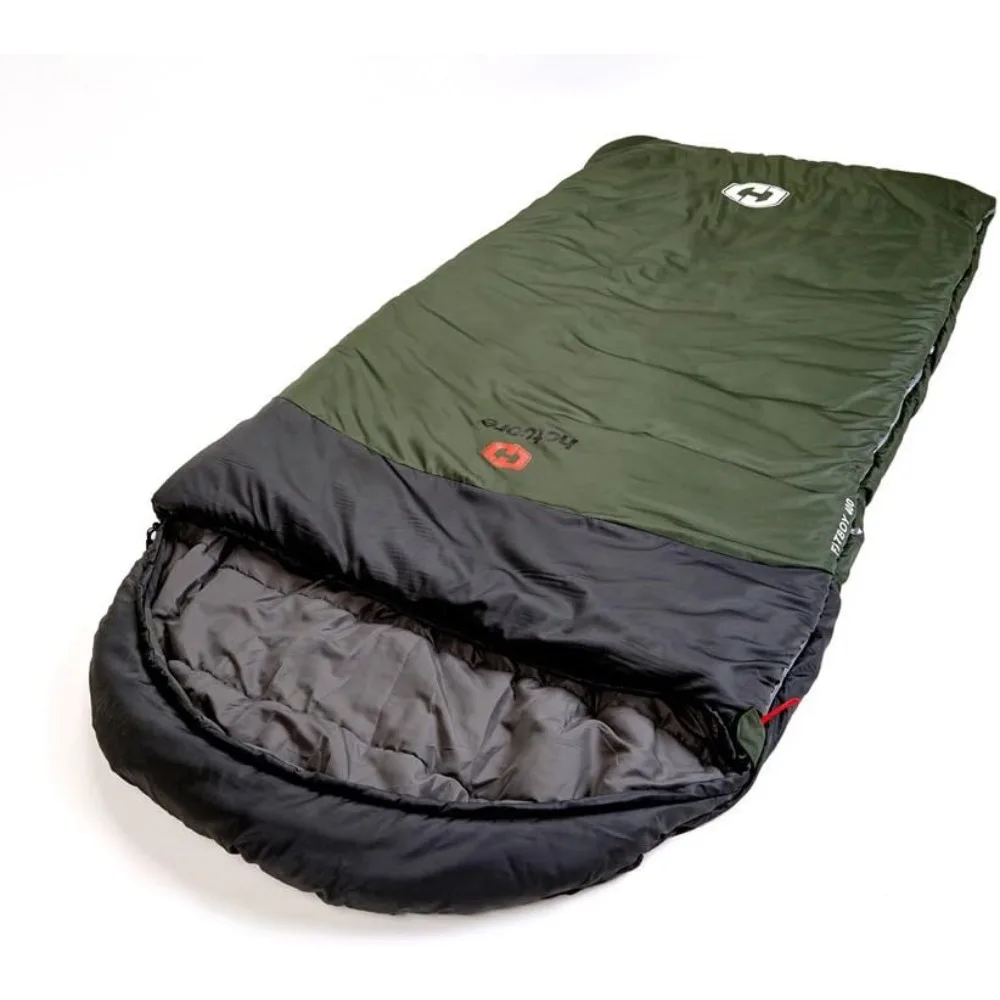 Saco de dormir retangular grande Fatboy 93"x42" - Leve e compacto para várias estações