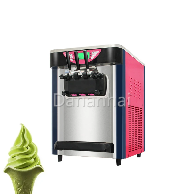 

Small And Large Capacity 3-Flavor Soft Ice Cream Machine Desktop Portable Convenient Fruit Flavor Cone Machine