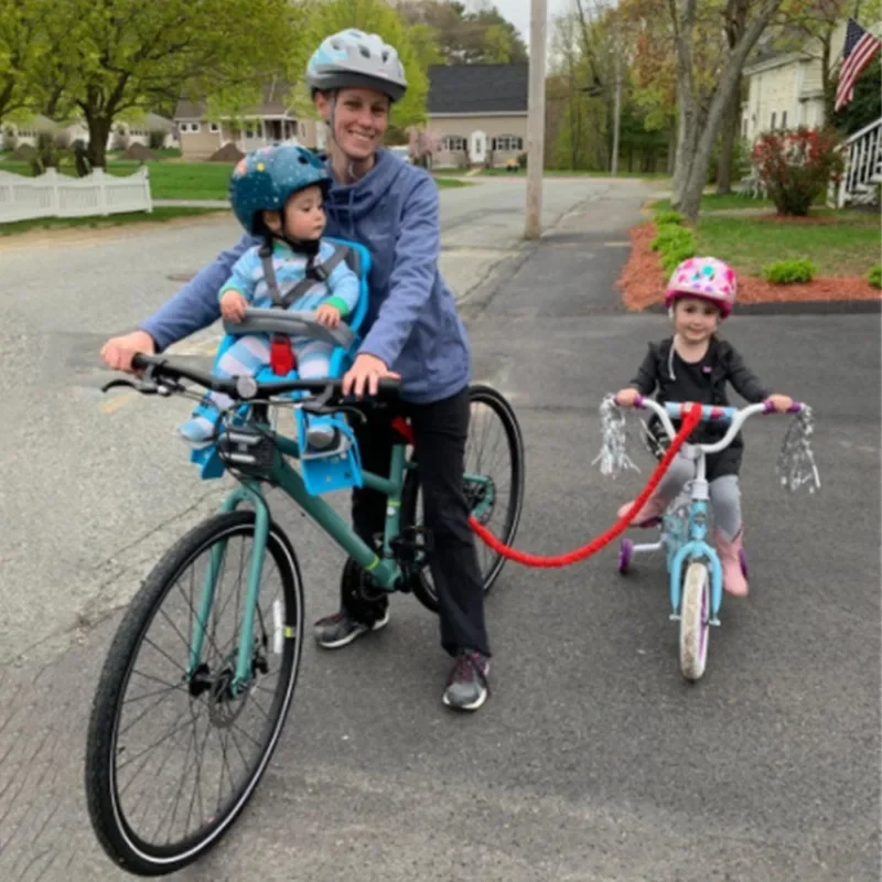 Tow Rope Bicycle Tow Bungee Child Cycling Stretch Pull Strap for Long Cycling Adventures Elastic Parent-Child Nylon Tow Rope