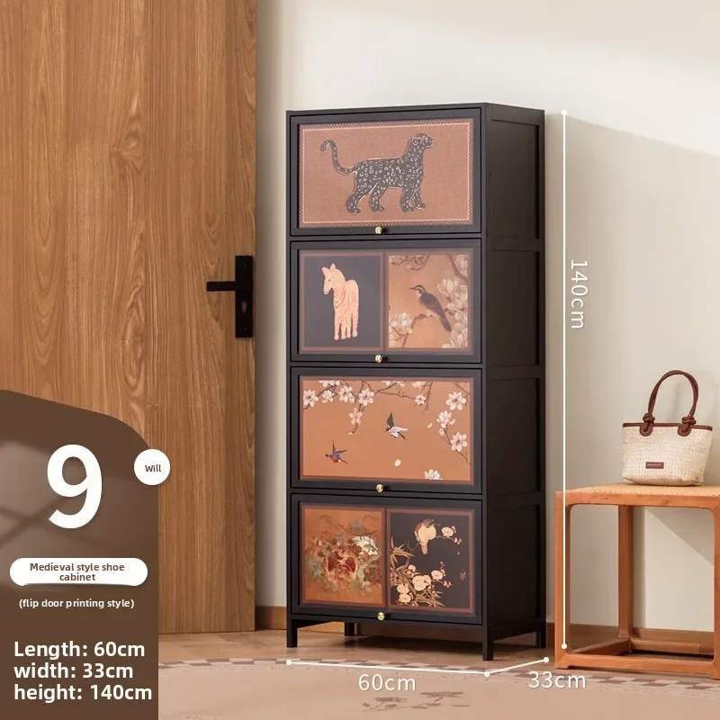 

Shoe Cabinet Household Home Storage Cabinet Integrated Against The Wall Entrance Shoe Rack Simple Storage Multi-layer Factory