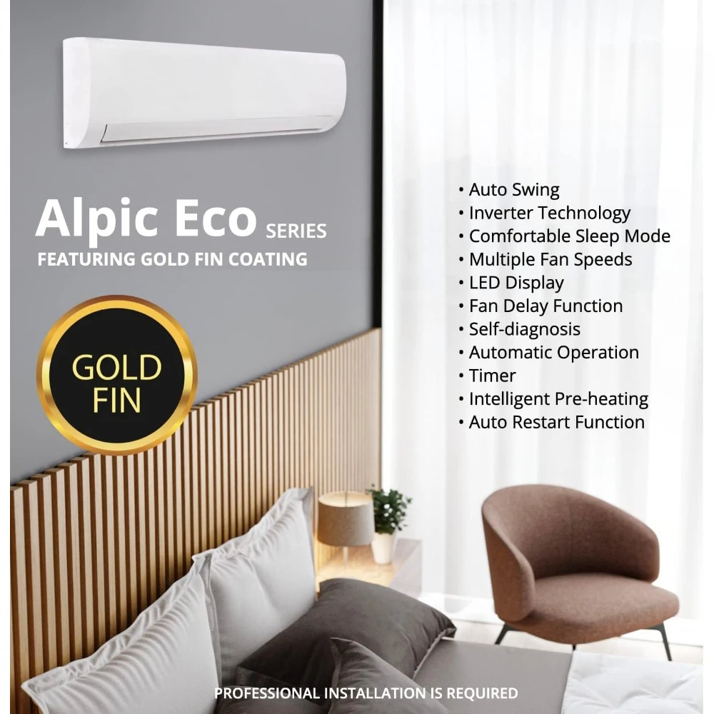 9,000 BTU, 110/120V Ductless Mini Split AC/Heating System With Heat Pump Including 16ft Installation Kit