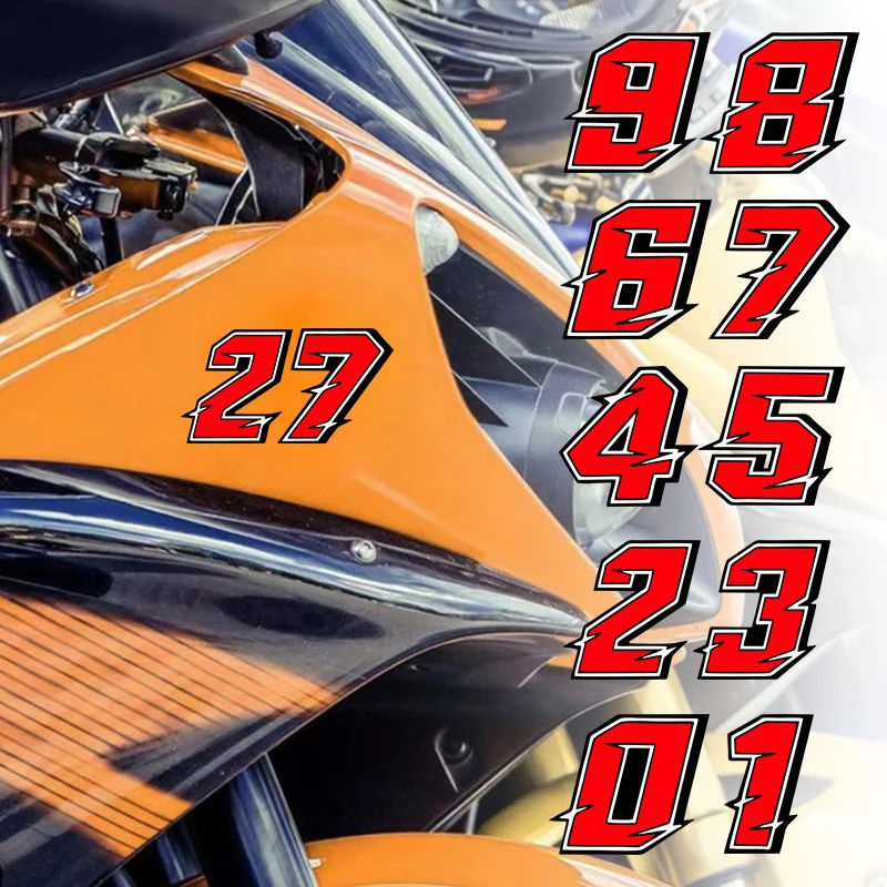 

1Pc Red Number 0-9 Sticker Durable Waterproof Vinyl Decal for Motorcycle Fuel Tank Helmet Fender Fairing Front Scooter Bicycle