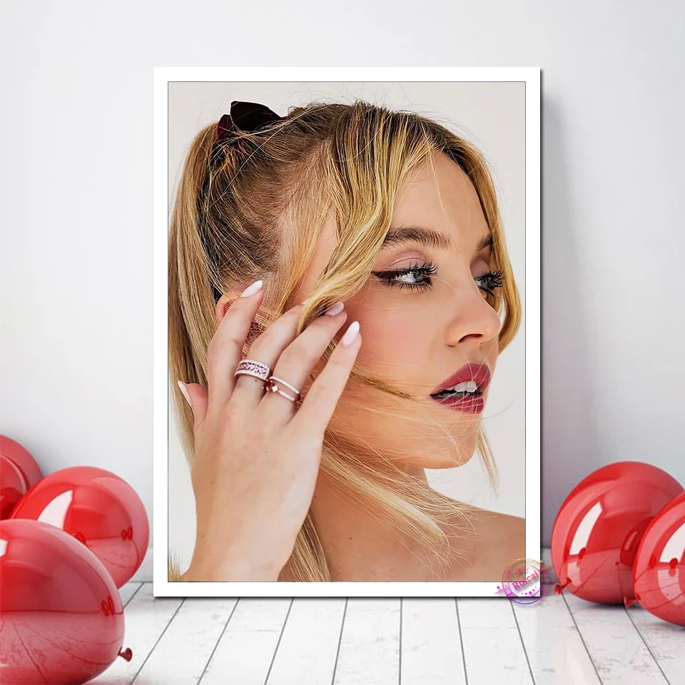 سيدني سويني ملصق جدار ديكور قماش الفن الحرير يطبع للمقهى عنبر غرفة ديكور المنزل اللوحة هدية