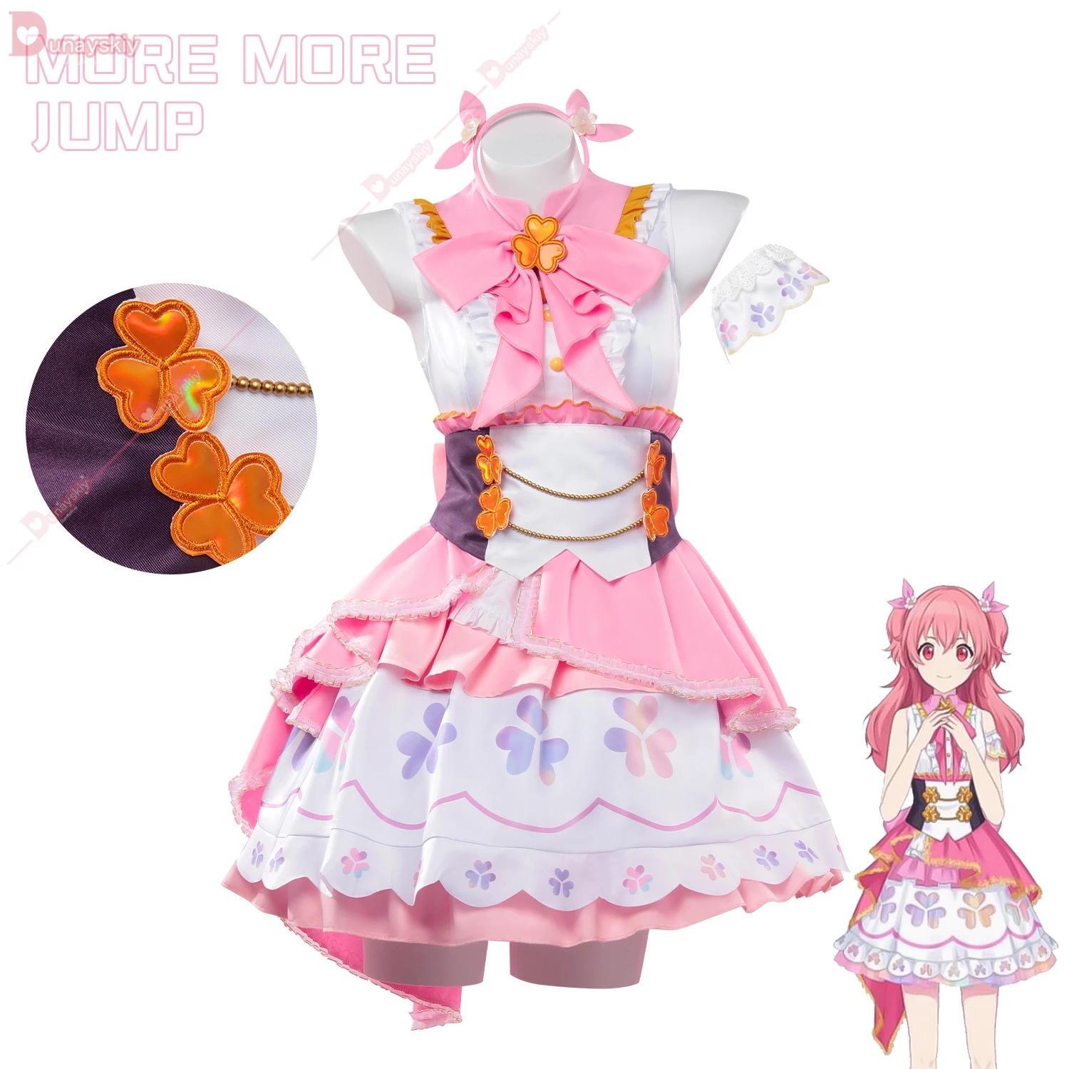 Game Project Sekai Colorful Stage Feat MORE MORE JUMP Momoi Airi Cosplay Costume Fancy Party Dress Halloween Wigs Uniforms