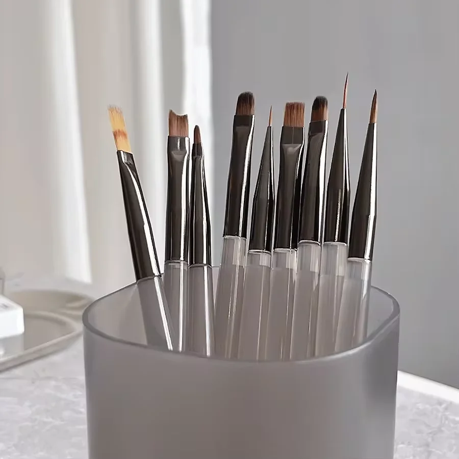 9 piezas de pinceles para uñas de gel UV, delineador, bolígrafo de pintura DIY, pincel de acrílico para diseño de arte de uñas, herramienta de pintura 5