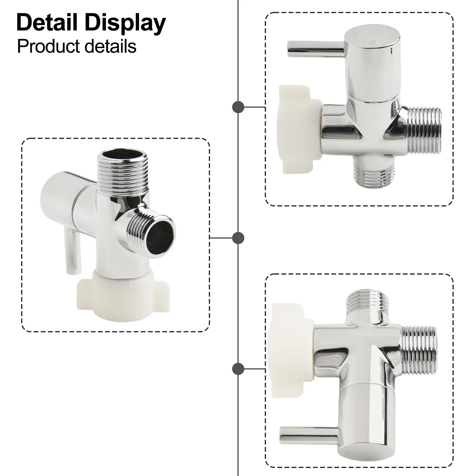 Toilet T Valve Metal Tee Connector Shut Off Valve Convenient Water Flowing Control Convenient Water Flowing Control