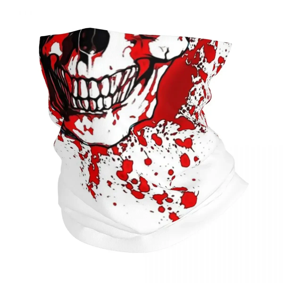 Skull With Red Blood Stains Bandana Neck Gaiter Printed Mask Scarf Multifunction Headwear Riding For Men Women Adult Windproof