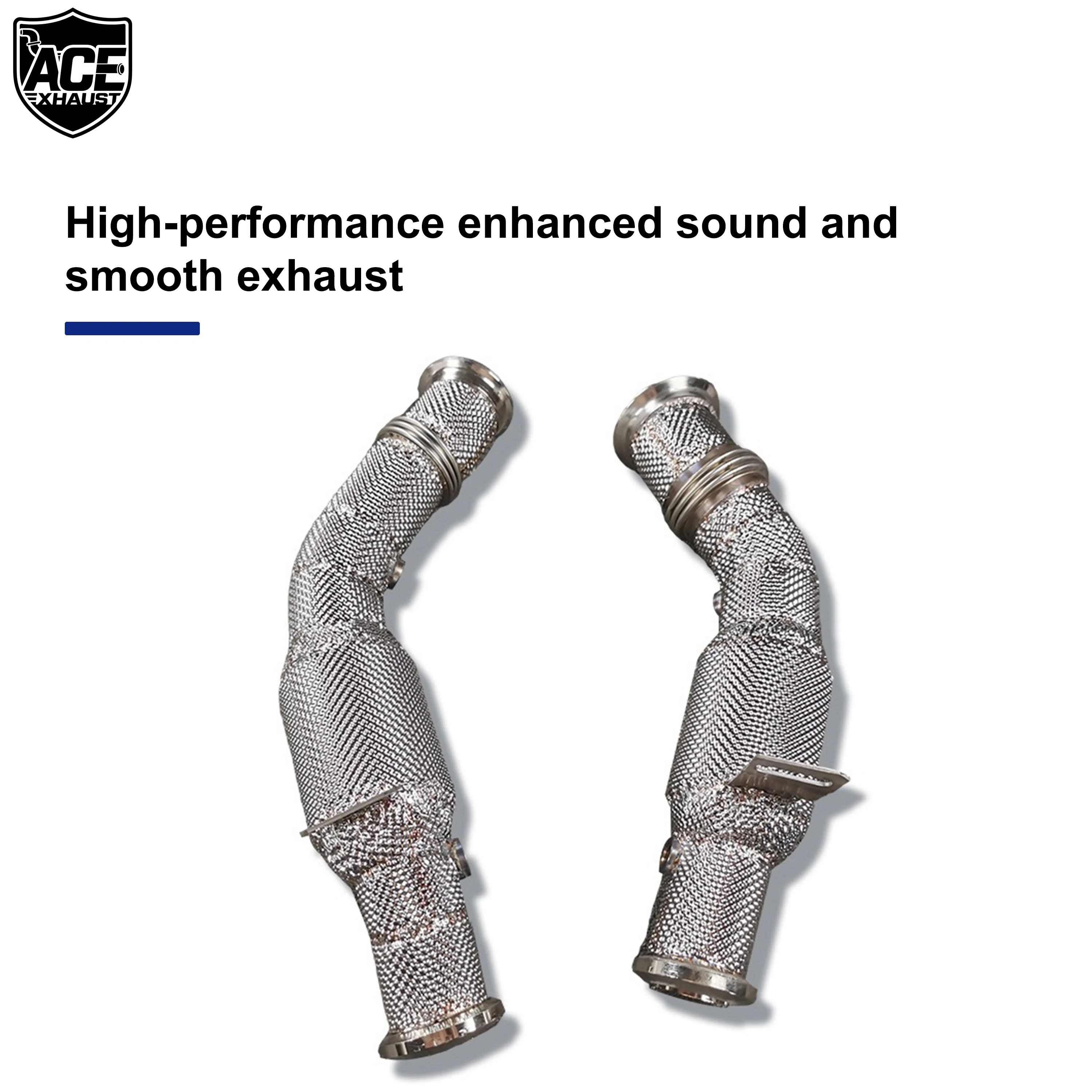 ACE Passend für Mercedes-Benz C43 E43 GLC43 GLE43 Hochleistungs-Downpipe mit Hitzeschutz Hochleistungs-Auspuffanlage – Detail 8