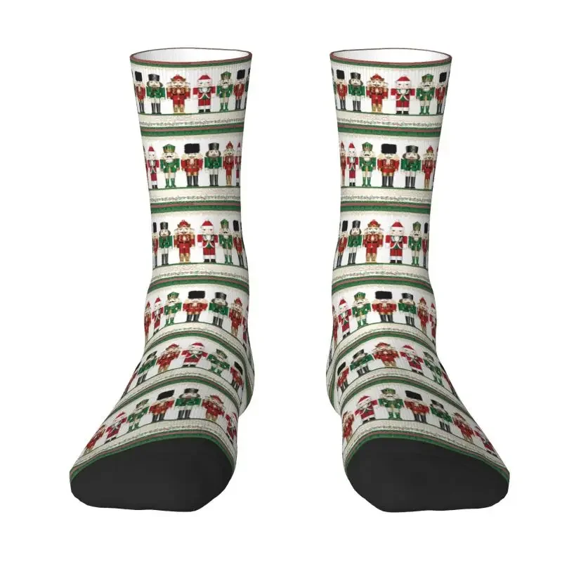 Merry Christmas Nutcrackers Men's Crazy Crew Socks Unisex Fashion 3D Print Nutcracker Soldier Doll Gift Dress Socks