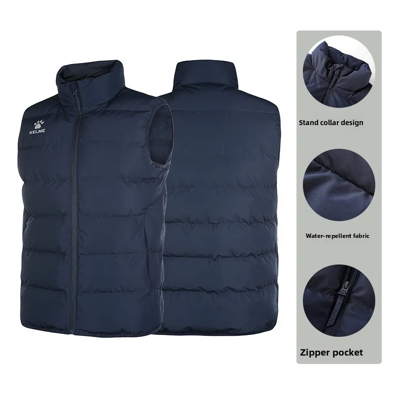 Kelme Children's Sports Cotton Vest Winter Cotton Jacket Football Training Warm Jacket Comprehensive Training Coat