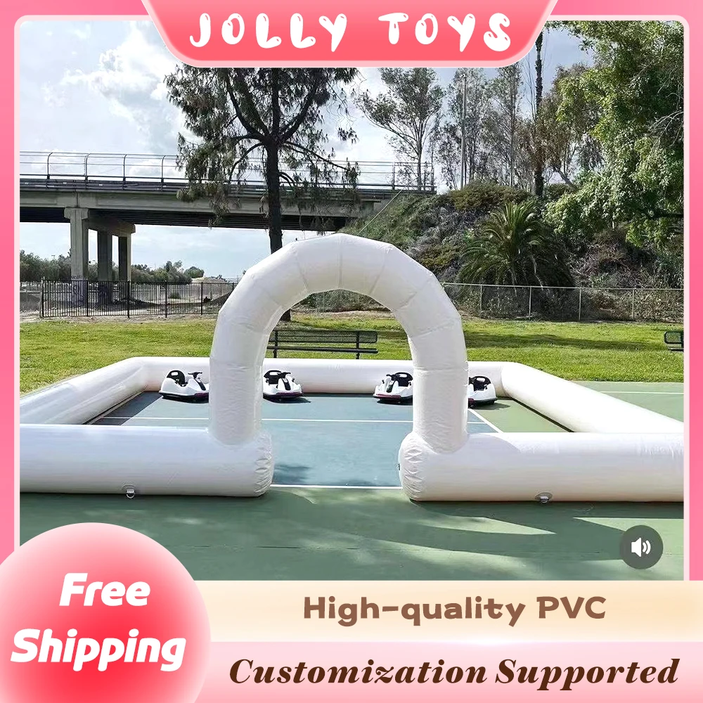 

Children's White Inflatable Castle Track And Large Ball Pool Is Portable And Spacious, Suitable For Children Aged 3-12 Years Old