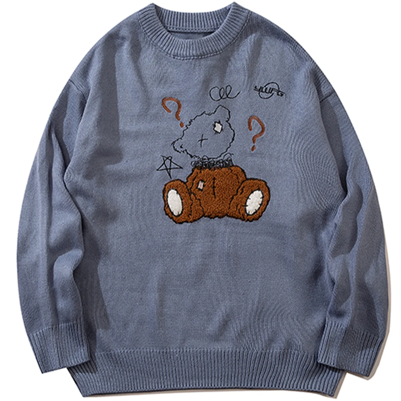 Hop Hip Broken Bear Knit Sweater Winter Men Women 2022 Streetwear Oversize Harajuku Cute Korean Fashion Pullover Clothes