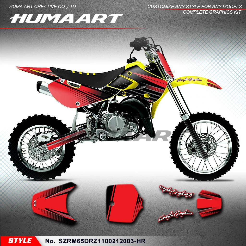 

HUMAART Dirtbike Graphics Stickers Complete for Suzuki RM 65 DRZ 110 02 03 04 05 06 07 08 09 10 11 12, SZRM65DRZ1100212003-HR