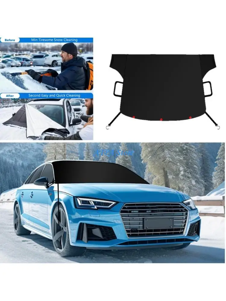 U13C Thick Oxford Fabric Windshield Cover with 3 Magnets for Car