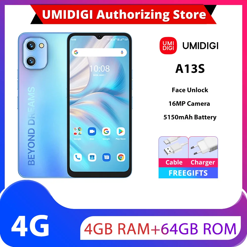 En Stock UMIDIGI A13S 4GB 64GB Android 11 Quad Core 6.7 