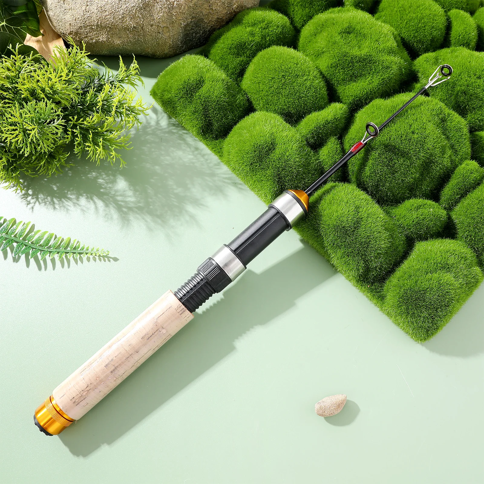 

Mini 60cm Ultra-light Telescopic Ice Fishing Rod Durable Carbon Wear-resistant Guides Compact Design Fishing Pole