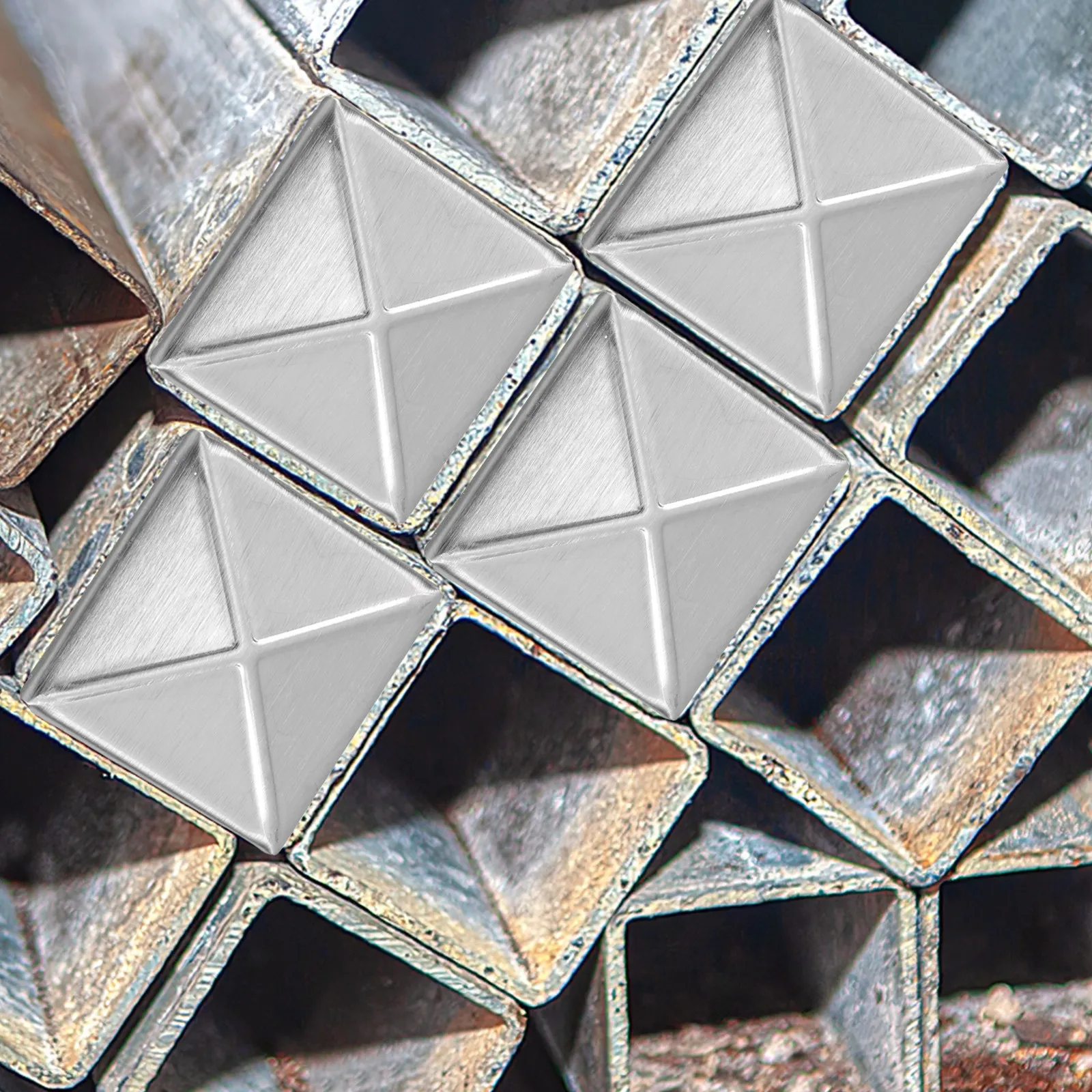 

10Pcs Stainless Steel Square Tube End Caps Decorative Quick Install Cap for Metal Piping Systems Tube End Protector