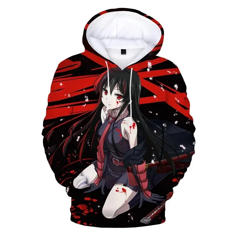 Anime Akame Ga KILL 3D Print Hoodie Sweatshirts Women Men Fashion Casual Pullover Harajuku Streetwear Hooded Jacket 2024