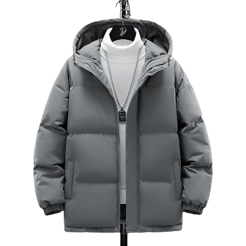 Jaket hoodie katun pria, M-8XL olahraga roti warna polos desain ritsleting, besar pria musim dingin 2024