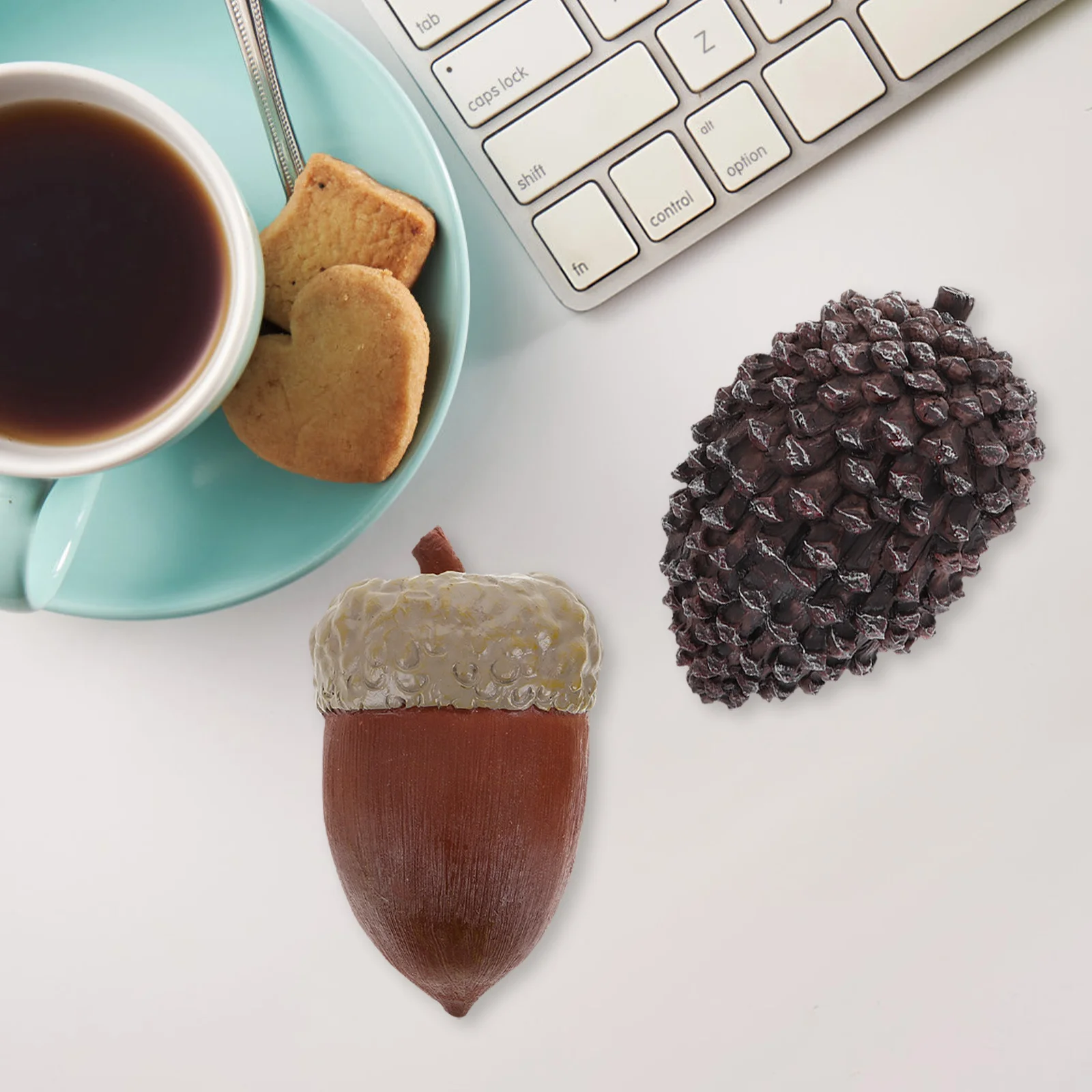 2 قطعة صندوق مفاتيح كوز الصنوبر الواقعي دائم الراتنج المخفية مفتاح تخزين لساحة حديقة ديكور المنزل صندوق مفاتيح شكل الجوزة #5