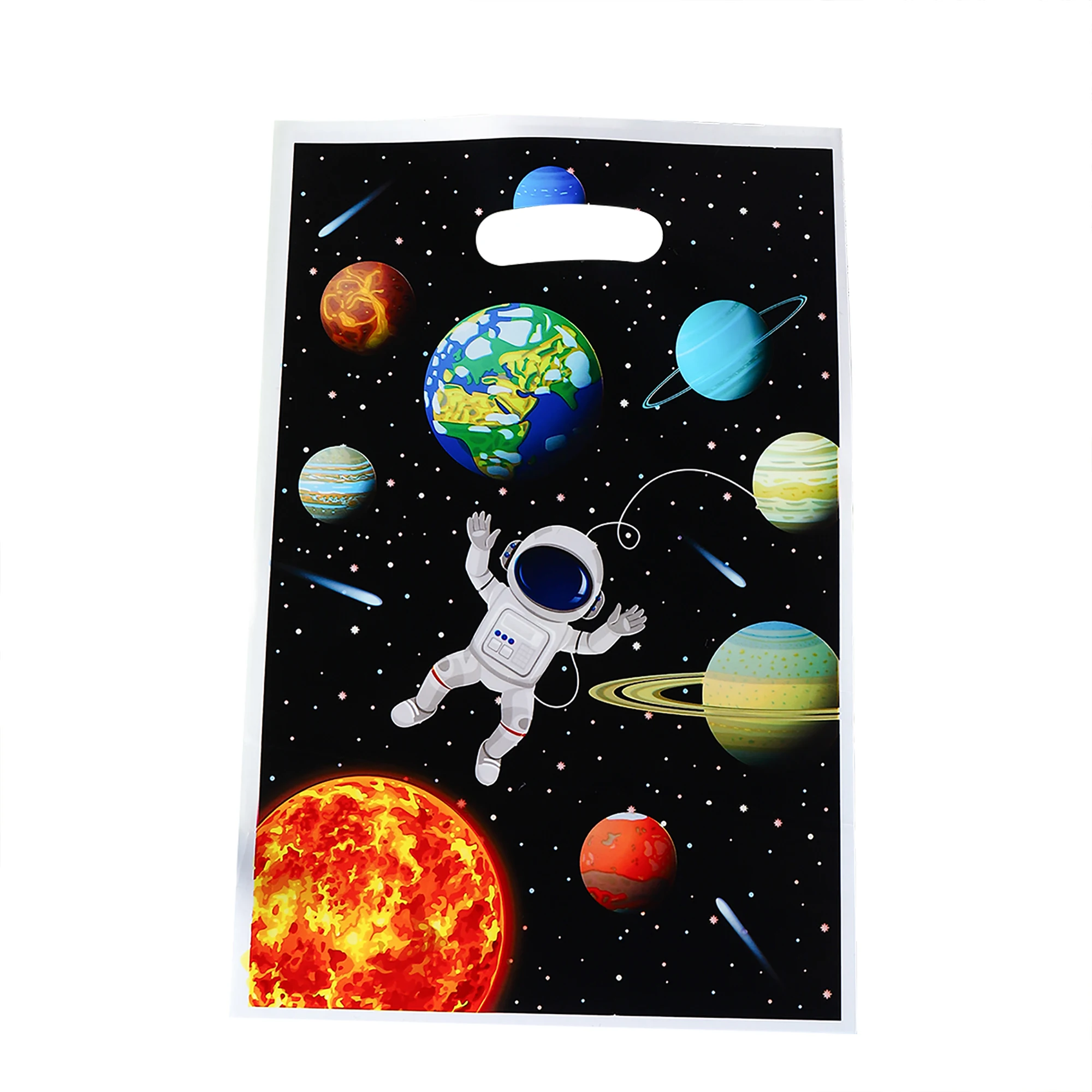 Disposable Plastic Gift Bag with Space Astronaut Pattern, for Party Decoration, Theme Party, Birthday Party Goodie Bag,25pcs