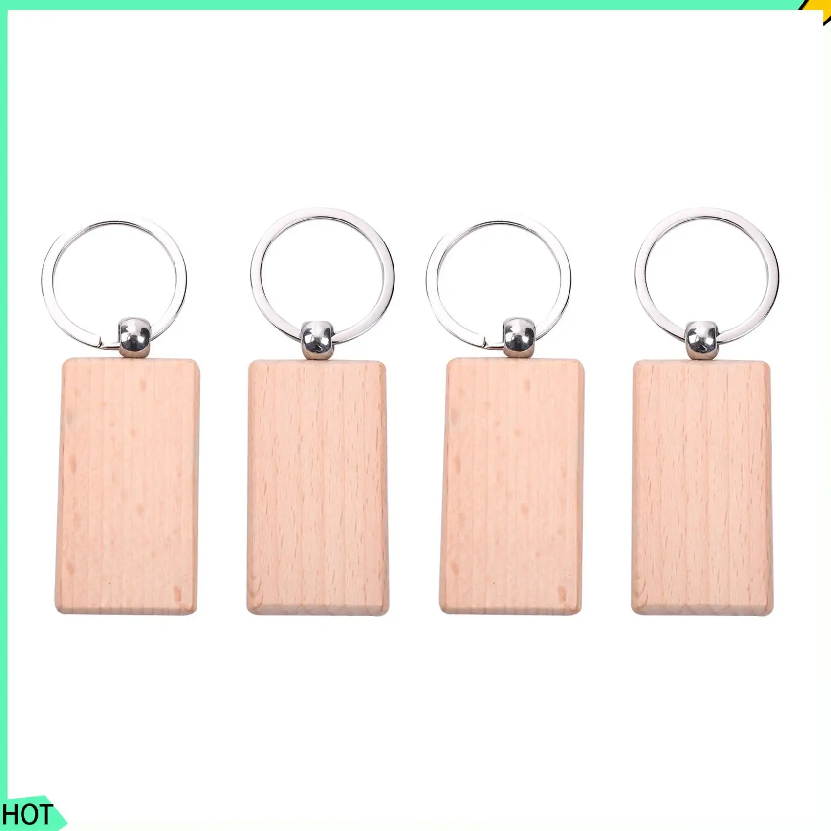 

AWAH 120 шт. пустой прямоугольный деревянный брелок для ключей Diy деревянные брелки для ключей можно гравировать подарки своими руками