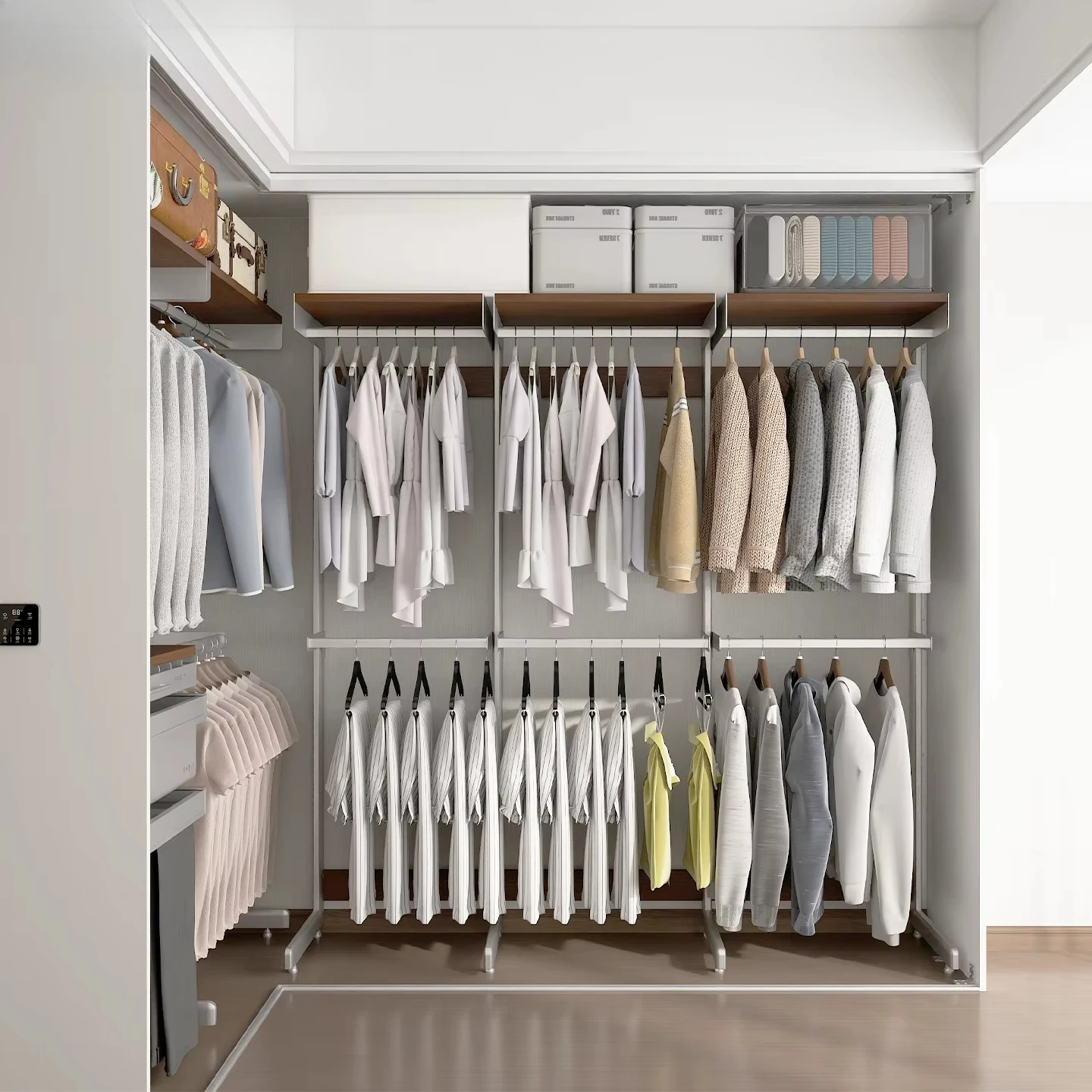 SHELF Freestanding Steel Wardrobe-Modern Design Bedroom & Villa Detachable Easy Assembly Large Capacity Storage
