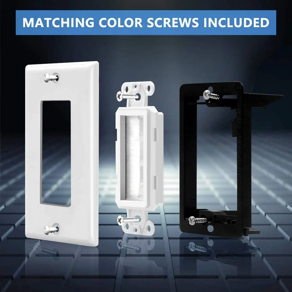 لوحة حائط بفرشاة مكونة من قطعتين مع كابل تثبيت بجهد منخفض وعصابة واحدة من خلال إدخال لسلك مكبر الصوت